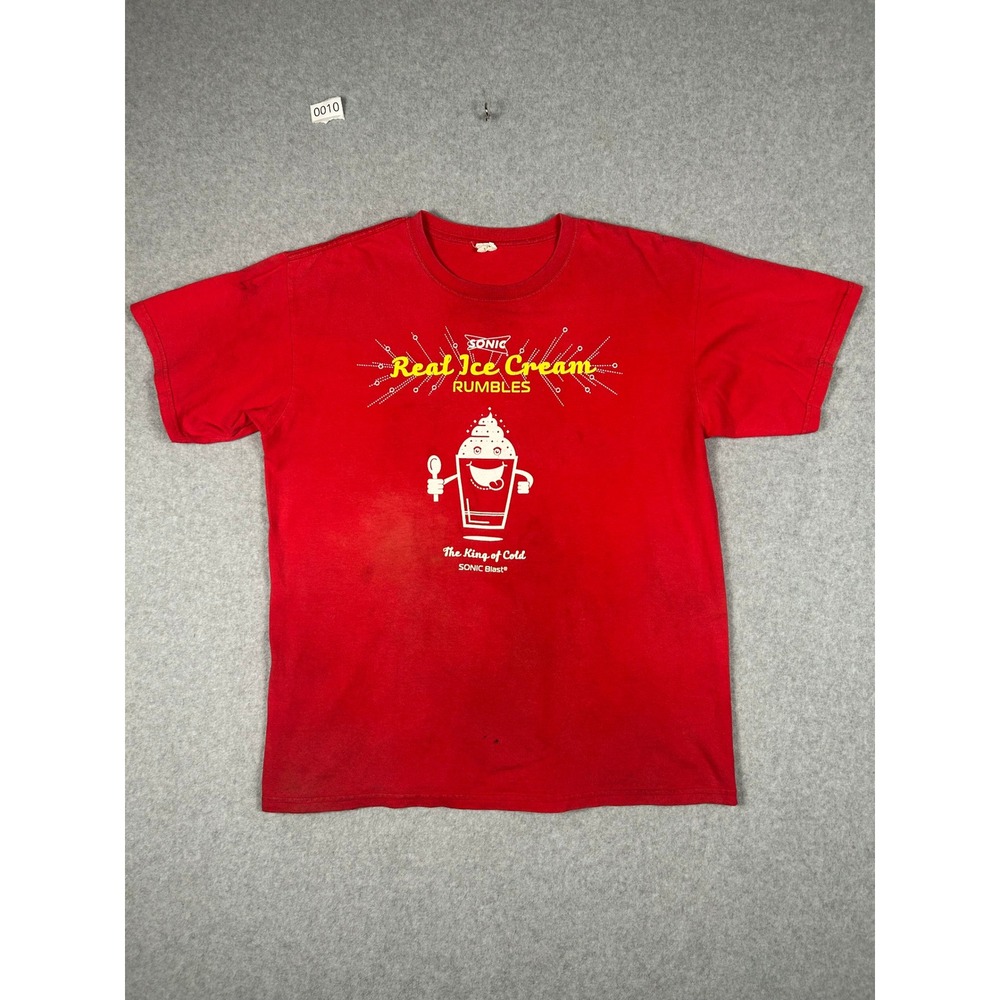 Sonic‎ Drive-In Real Ice Cream Rumbles Graphic Tee Red Promo Size L